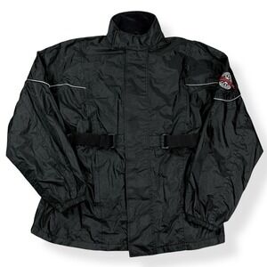 Milwaukee Motorcycle Rain Jacket Men's Size M Cycle Riding Coat Full Zip Cinched